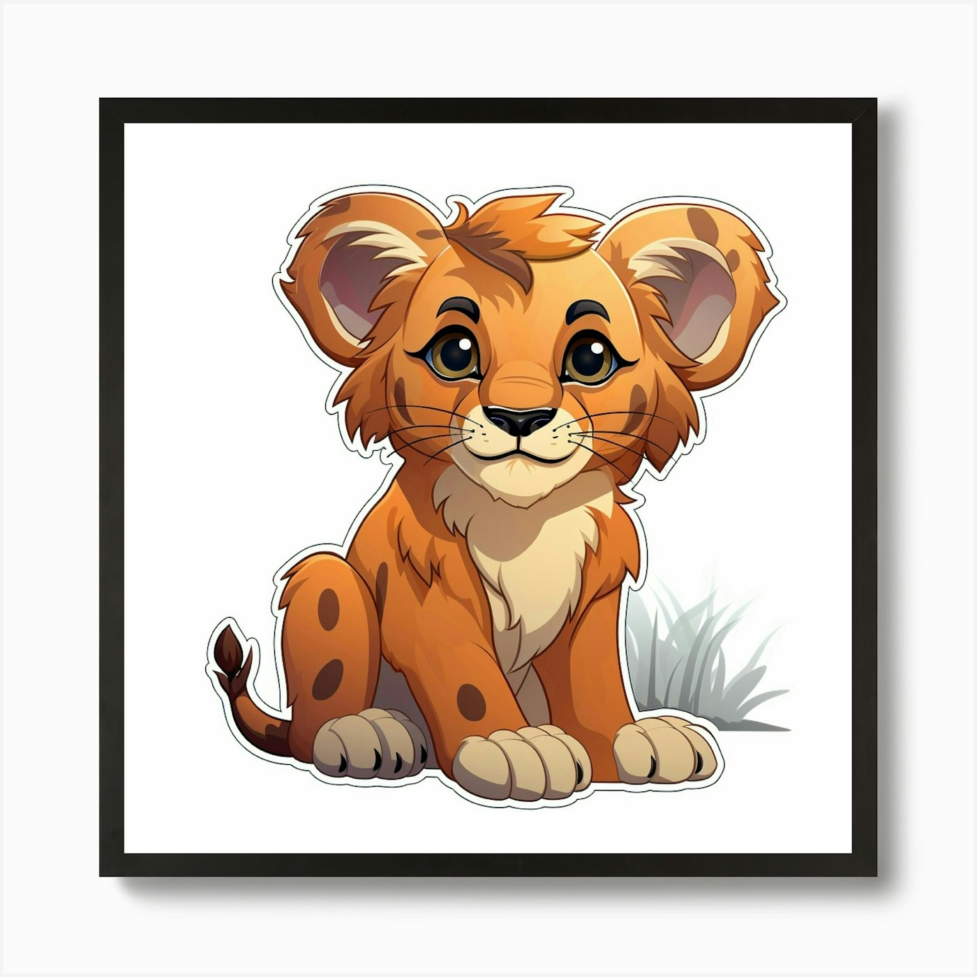Lion Cub 43 Art Print Framed Wall Art Poster Canvas Print Picture