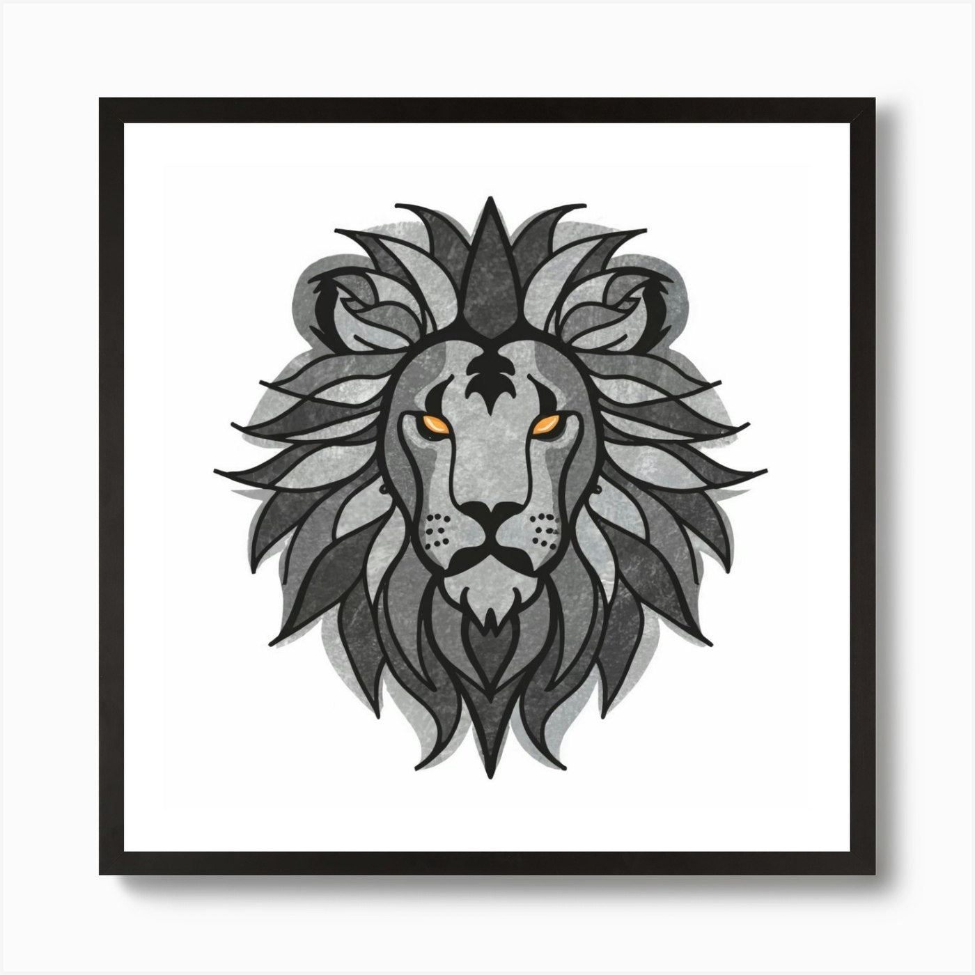 Lion Head Art Print Framed Wall Art Poster Canvas Print Picture