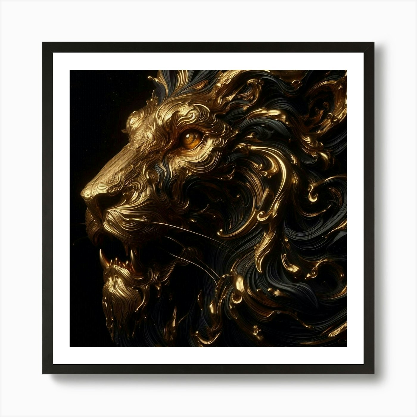 Golden Lion 8 Art Print Framed Wall Art Poster Canvas Print Picture