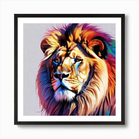 Colorful Lion 16 Art Print Framed Wall Art Poster Canvas Print Picture