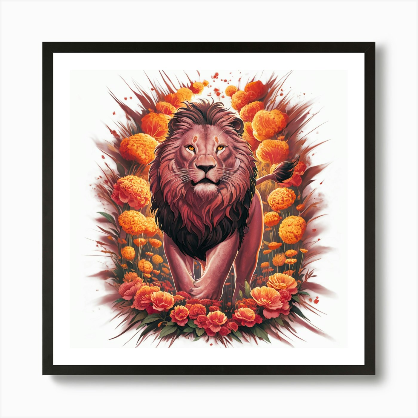 Broud Lion Art Print Framed Wall Art Poster Canvas Print Picture
