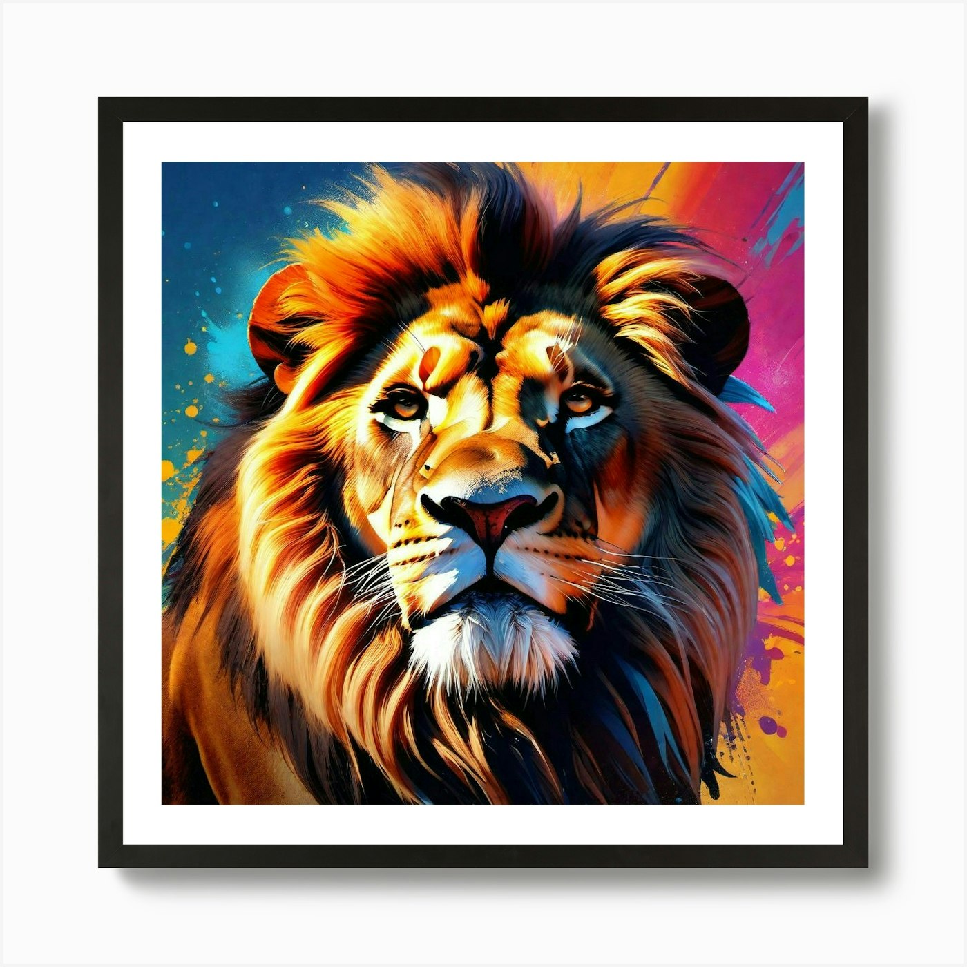 Lion Painting 78 Art Print Framed Wall Art Poster Canvas Print Picture