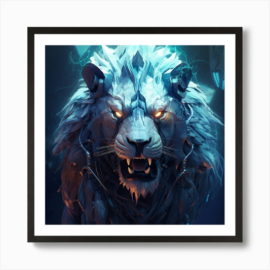 Armadiler Lion Sufusticated Futuris Framed Wall Art Poster Canvas Print Picture