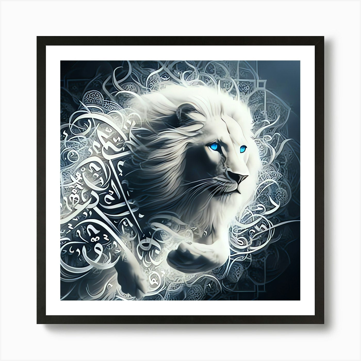 Arabic Lion Art Print Framed Wall Art Poster Canvas Print Picture