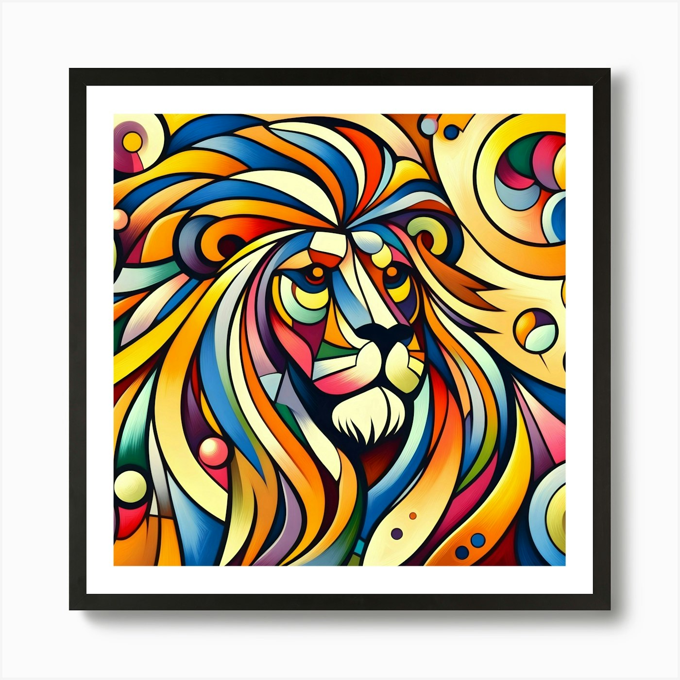 Abstract Lion Art Print Framed Wall Art Poster Canvas Print Picture