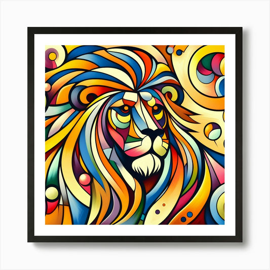 Abstract Lion Art Print Framed Wall Art Poster Canvas Print Picture