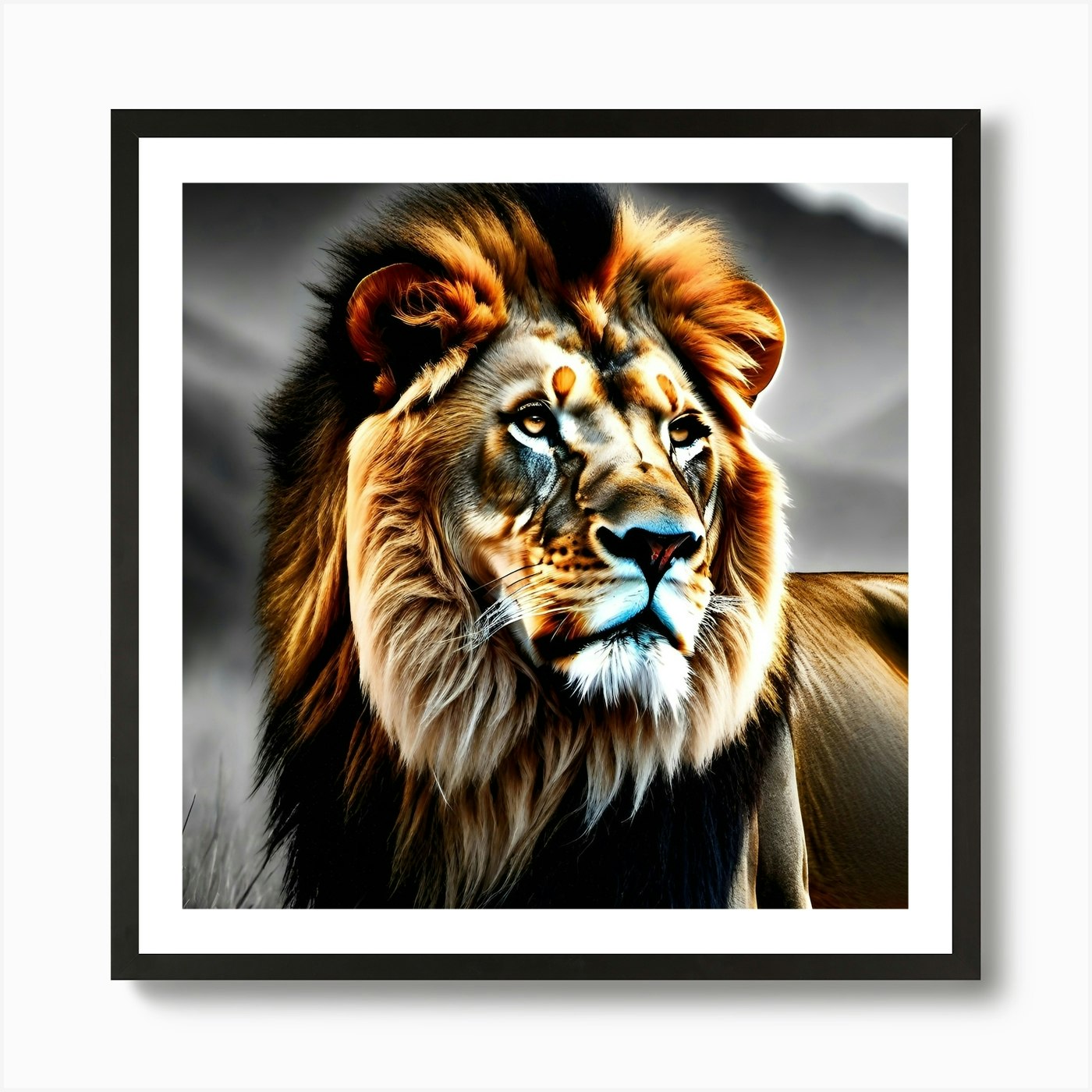 Lion Wallpaper 2 Art Print Framed Wall Art Poster Canvas Print Picture