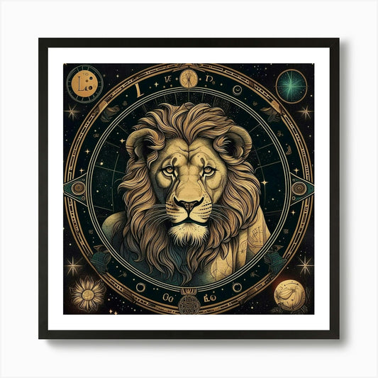 Zodiac Lion Art Print Framed Wall Art Poster Canvas Print Picture