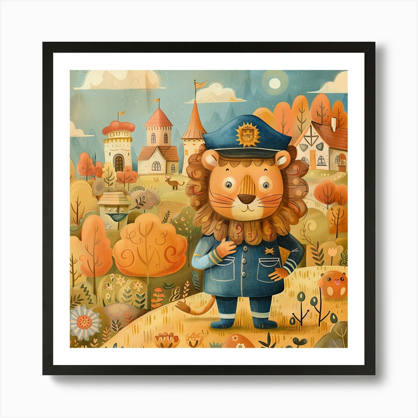 Lion In The Forest 7 Art Print Framed Wall Art Poster Canvas Print Picture