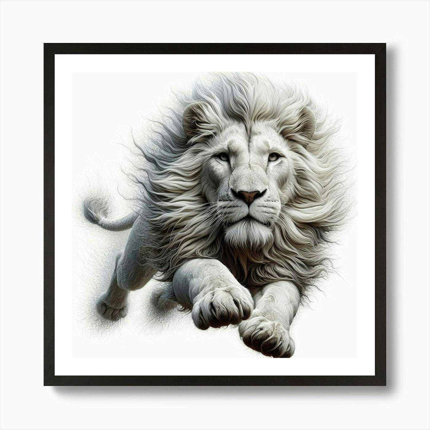 Running Lion Art Print Framed Wall Art Poster Canvas Print Picture