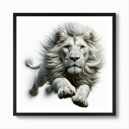 Running Lion Art Print Framed Wall Art Poster Canvas Print Picture