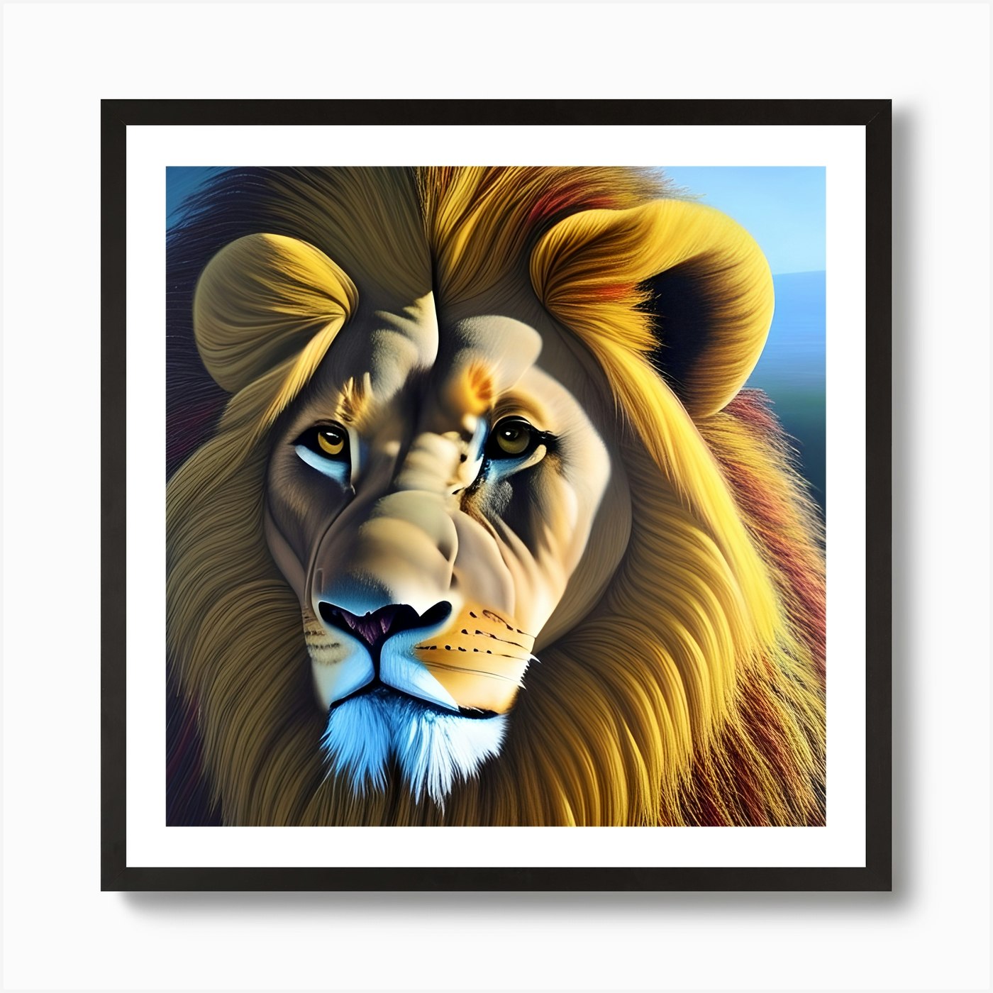 Pretty Lion Art Print Framed Wall Art Poster Canvas Print Picture