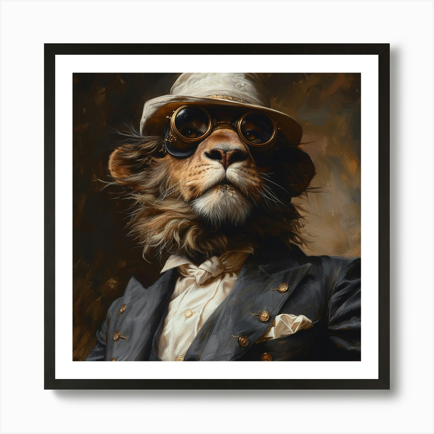 Steampunk Lion 1 Art Print Framed Wall Art Poster Canvas Print Picture
