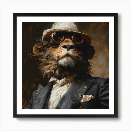 Steampunk Lion 1 Art Print Framed Wall Art Poster Canvas Print Picture