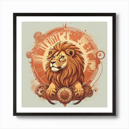 Steampunk Lion Art Print Framed Wall Art Poster Canvas Print Picture