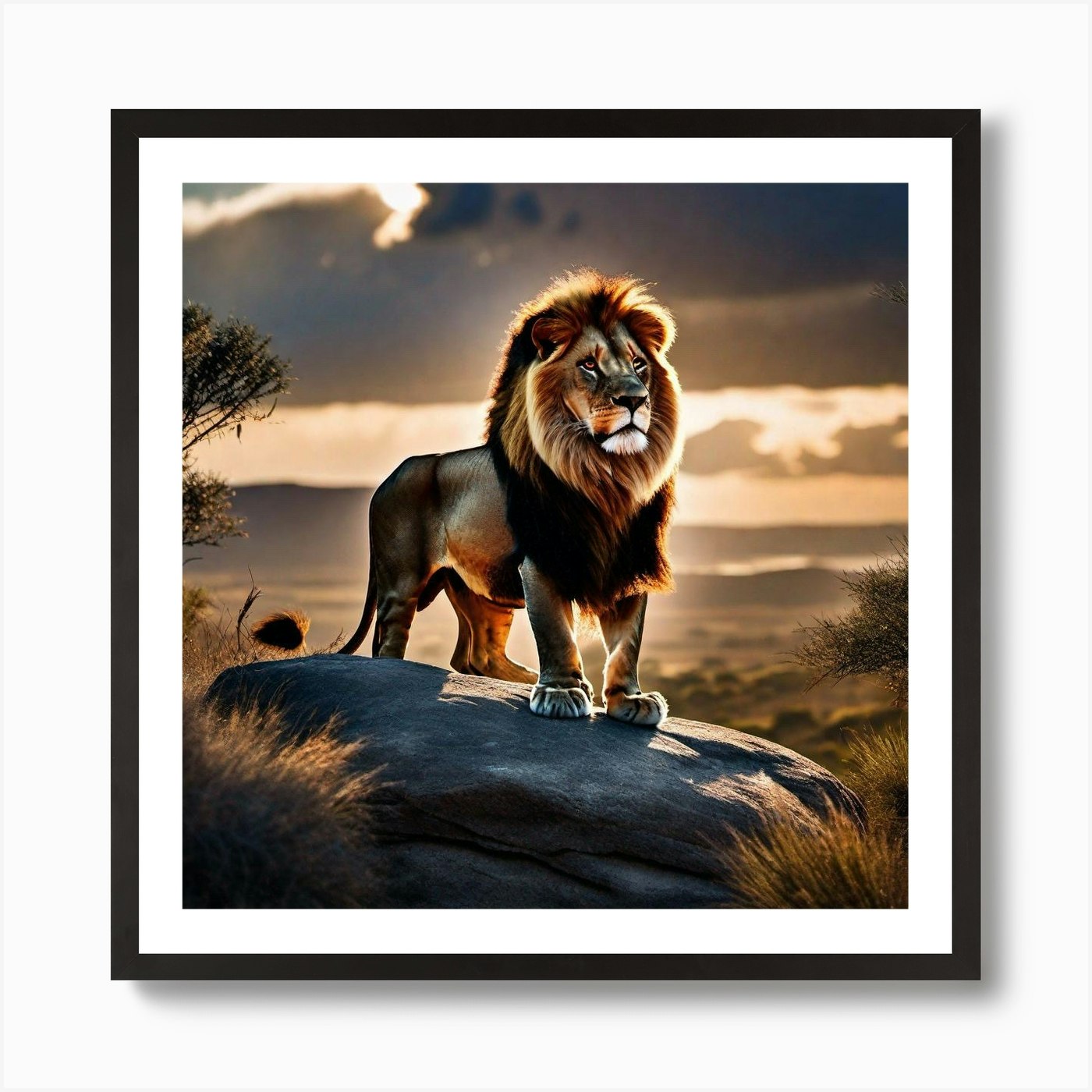 Lion art 18 Art Print Framed Wall Art Poster Canvas Print Picture