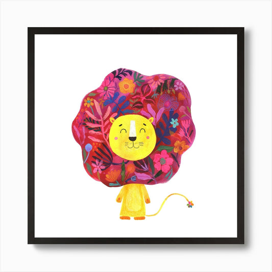 Roar Little Lion Square Art Print Framed Wall Art Poster Canvas Print Picture