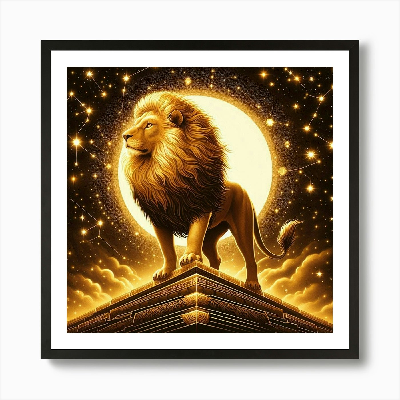 Zodiac Lion 17 Art Print Framed Wall Art Poster Canvas Print Picture