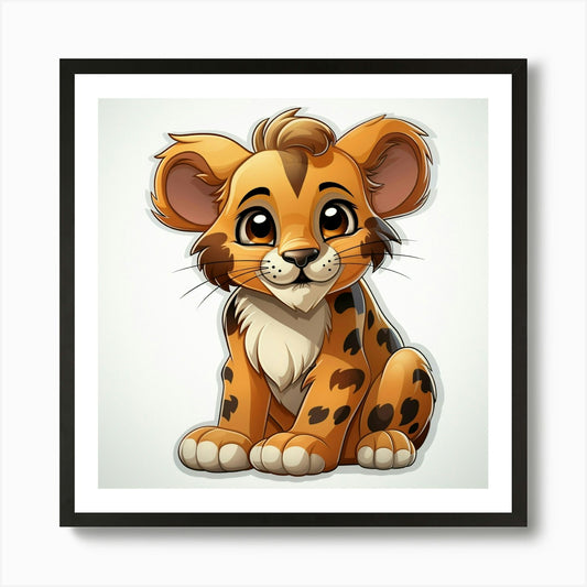 Lion Cub 50 Art Print Framed Wall Art Poster Canvas Print Picture
