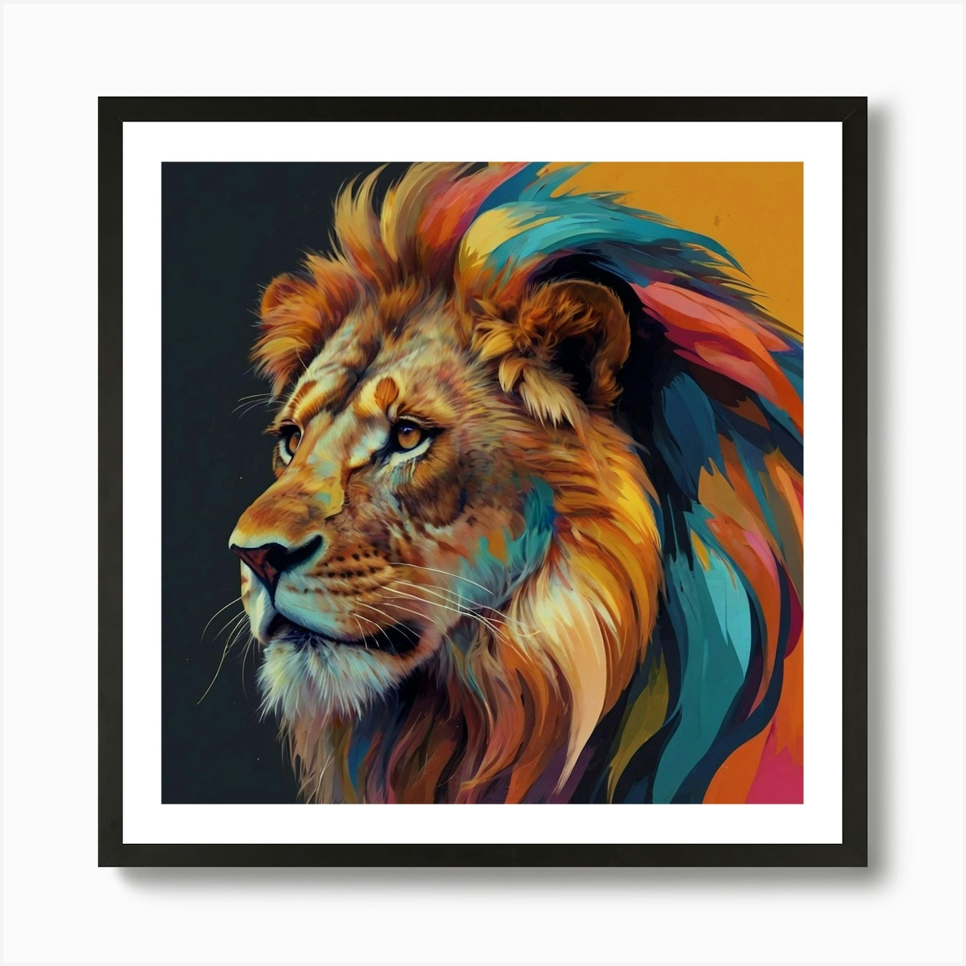 Lion Painting Art Print Framed Wall Art Poster Canvas Print Picture