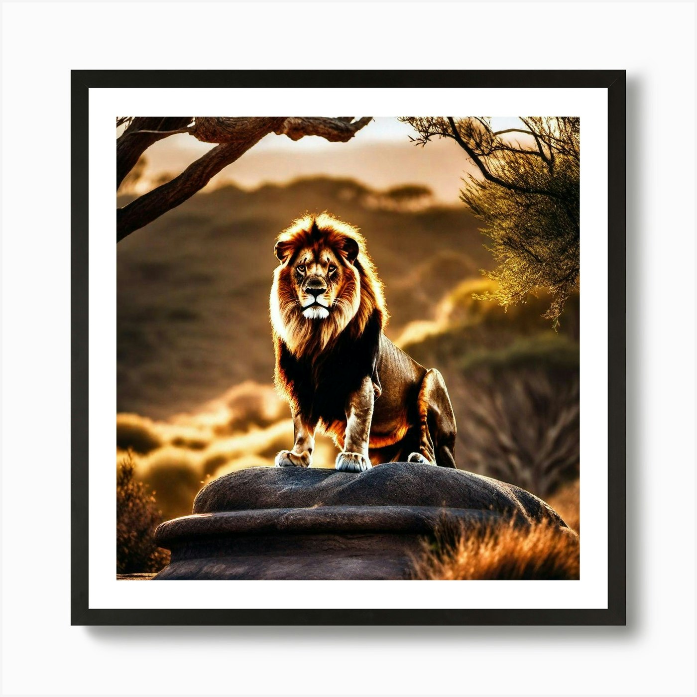 Lion art 11 Art Print Framed Wall Art Poster Canvas Print Picture