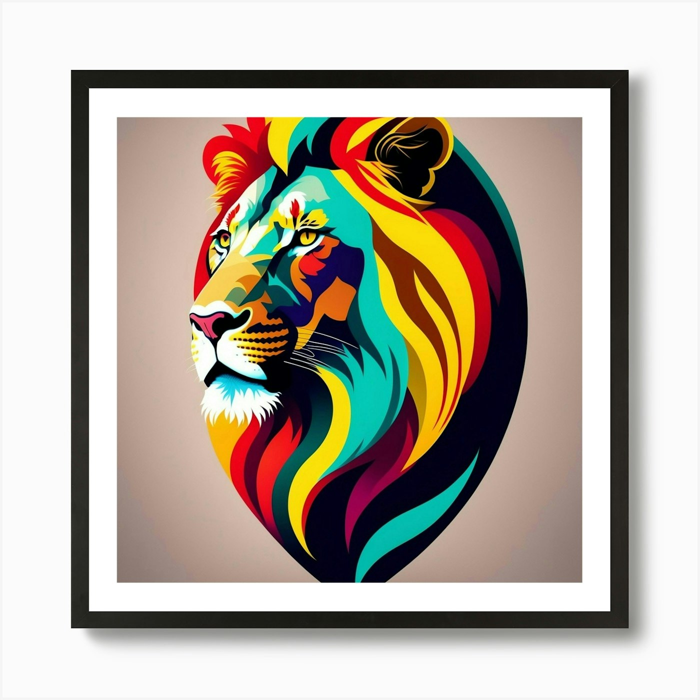 Lion 01 Art Print Framed Wall Art Poster Canvas Print Picture
