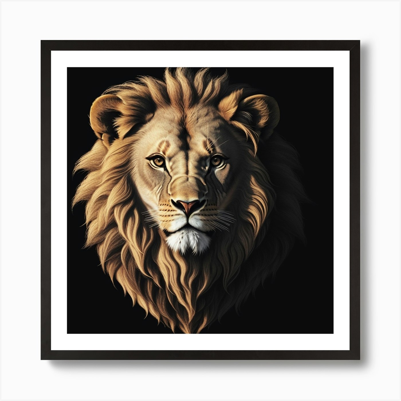 Lion Head Art Print Framed Wall Art Poster Canvas Print Picture