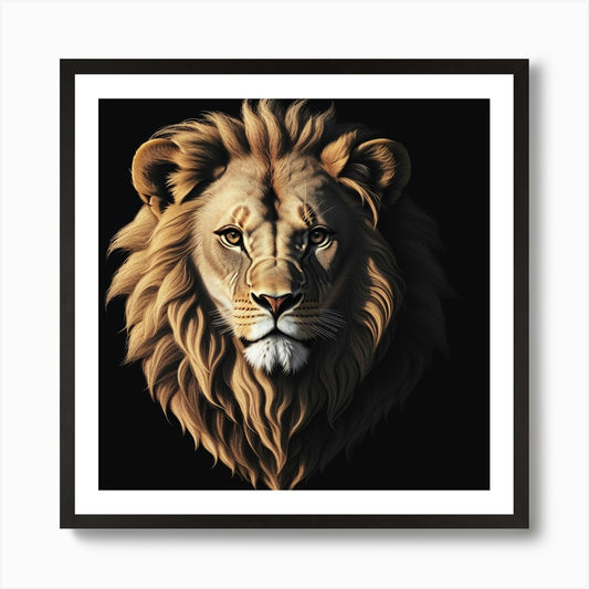 Lion Head Art Print Framed Wall Art Poster Canvas Print Picture