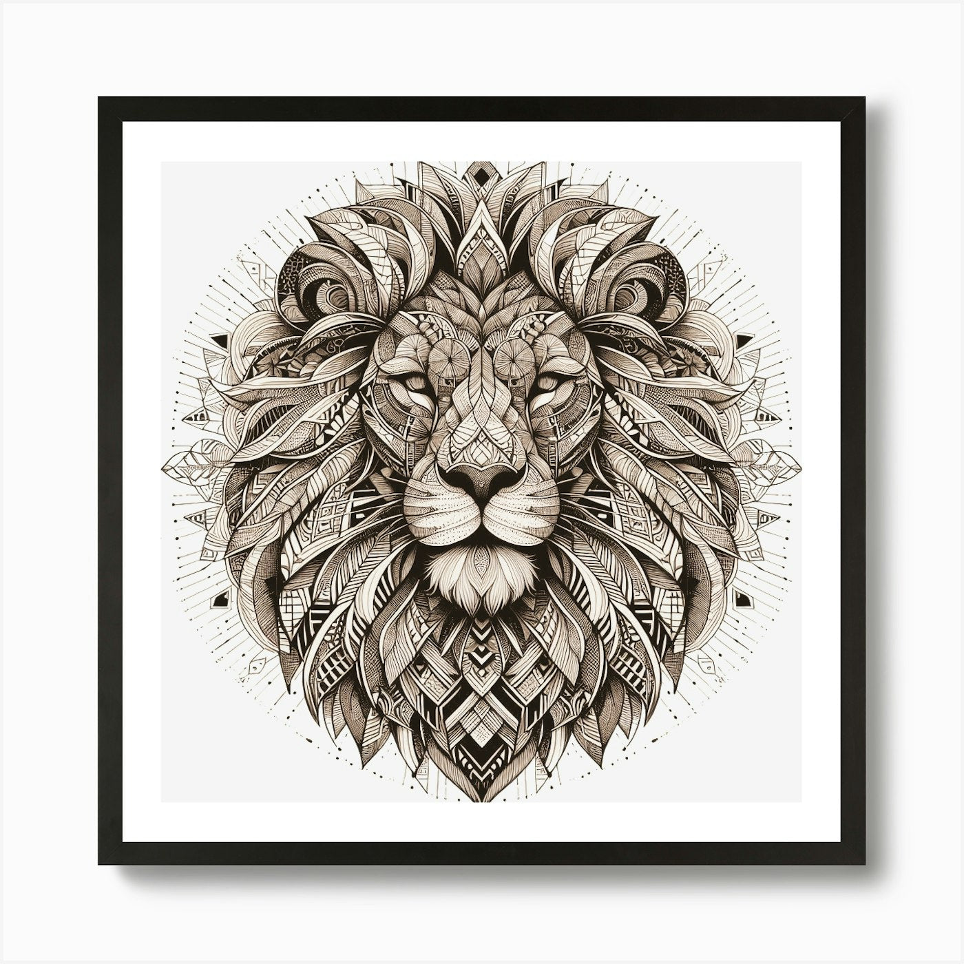 Lion Head 1 Art Print Framed Wall Art Poster Canvas Print Picture