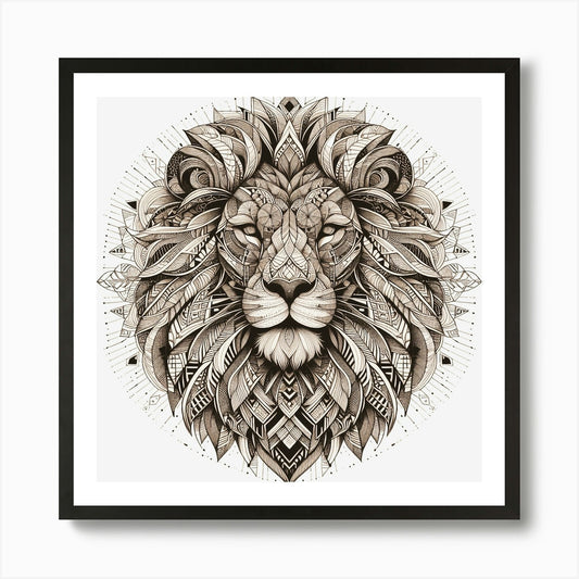 Lion Head 1 Art Print Framed Wall Art Poster Canvas Print Picture