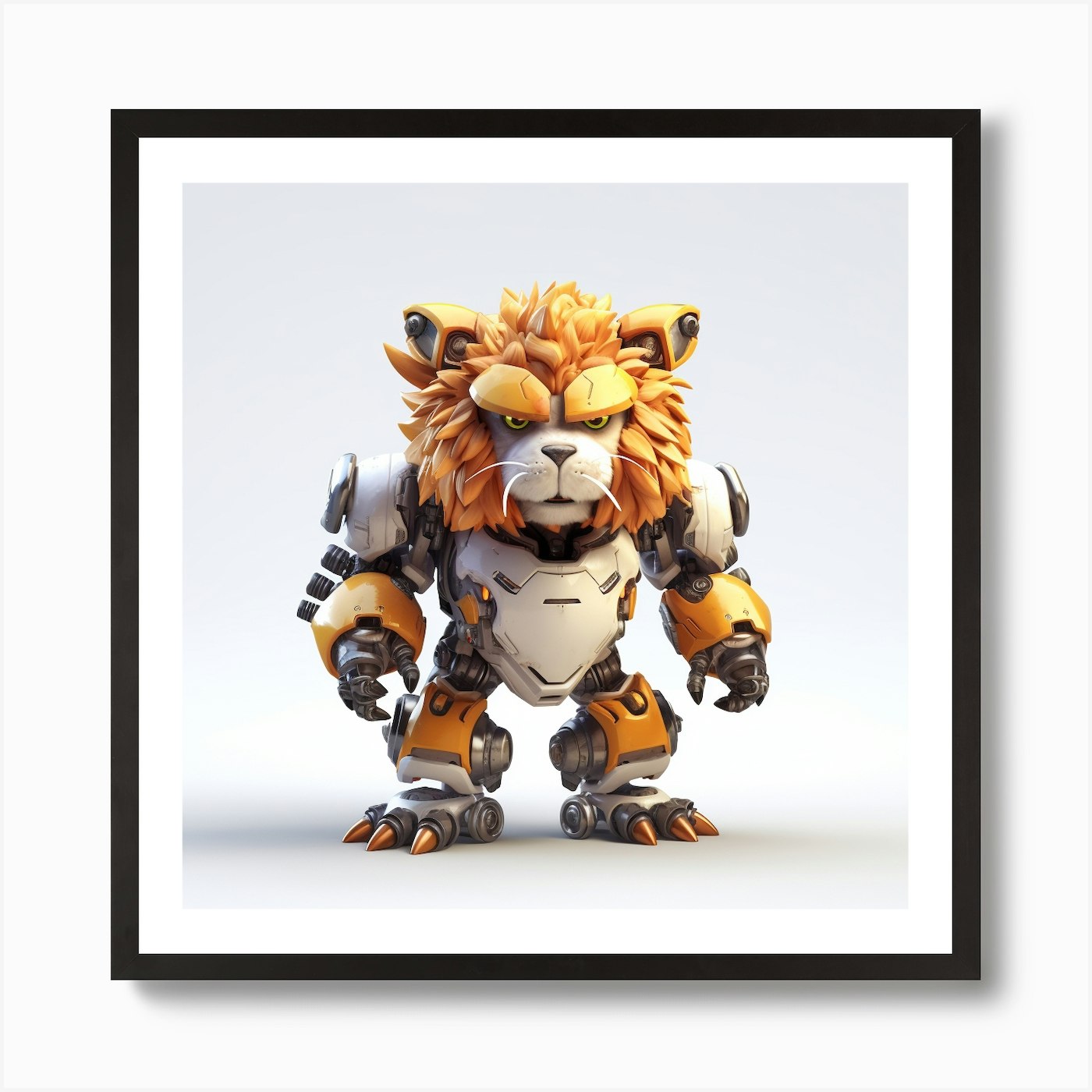 Robot Lion Art Print Framed Wall Art Poster Canvas Print Picture