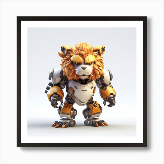 Robot Lion Art Print Framed Wall Art Poster Canvas Print Picture