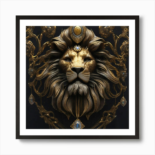 Nobel Lion Head Art Print Framed Wall Art Poster Canvas Print Picture