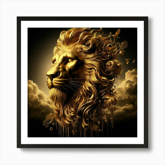 Golden Lion 7 Art Print Framed Wall Art Poster Canvas Print Picture