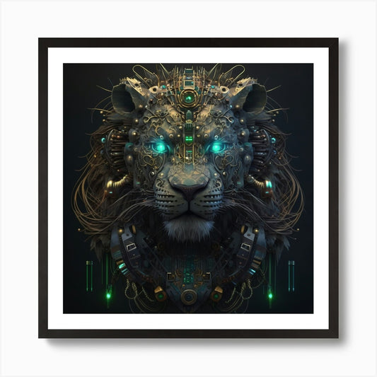 Tech Lion Art Print Framed Wall Art Poster Canvas Print Picture