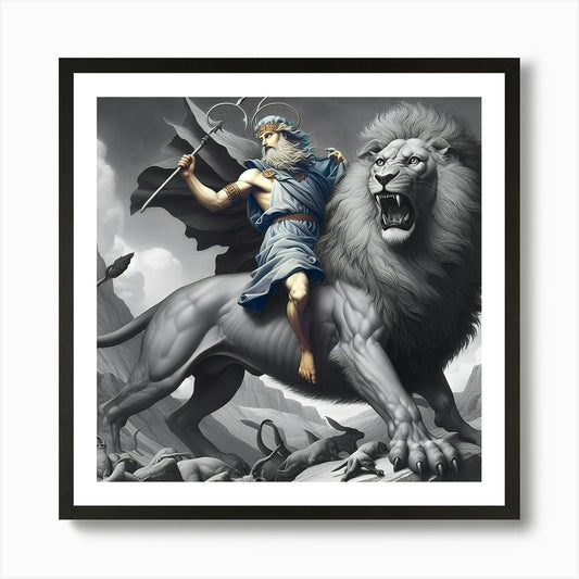 Saturn On Lion Art Print Framed Wall Art Poster Canvas Print Picture