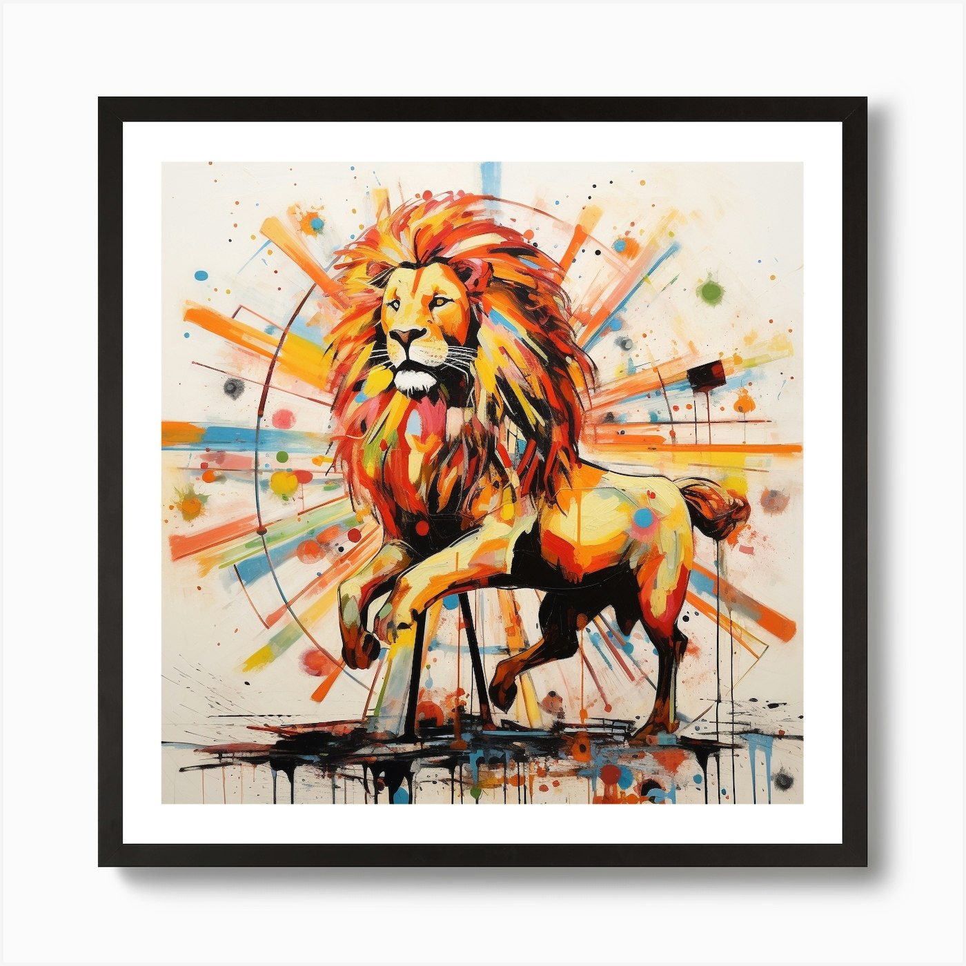 Lion Splash 1 Art Print Framed Wall Art Poster Canvas Print Picture