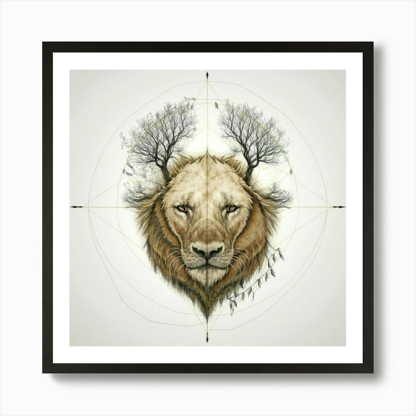Lion Of The Forest Art Print Framed Wall Art Poster Canvas Print Picture