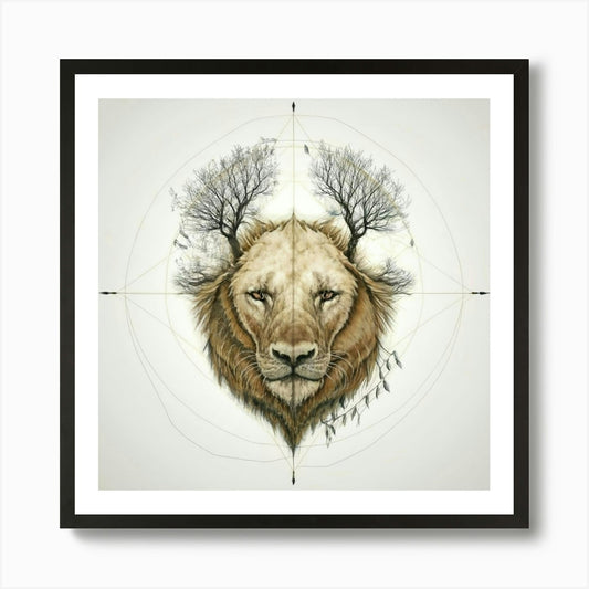 Lion Of The Forest Art Print Framed Wall Art Poster Canvas Print Picture