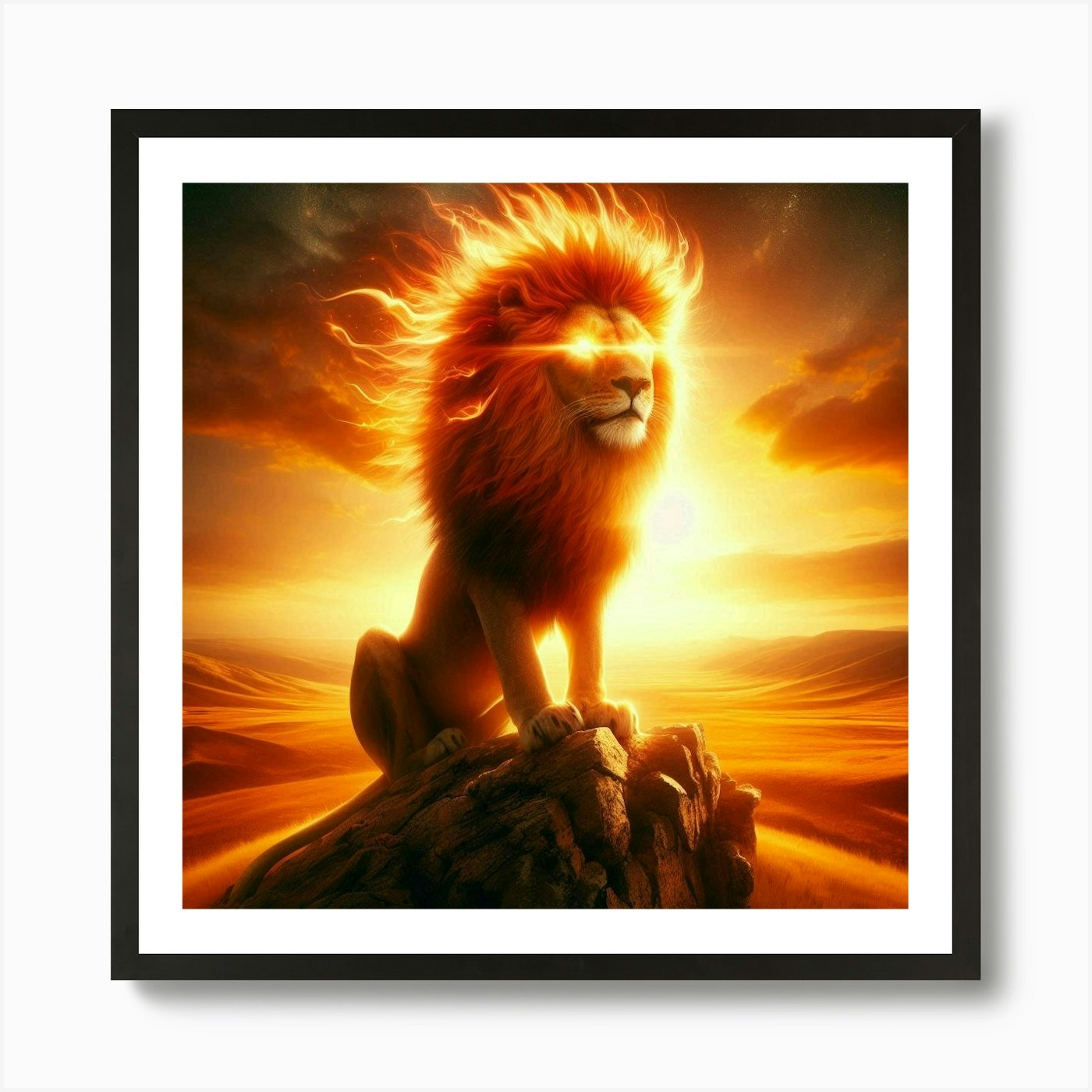 Lion In The Sky 4 Art Print Framed Wall Art Poster Canvas Print Picture