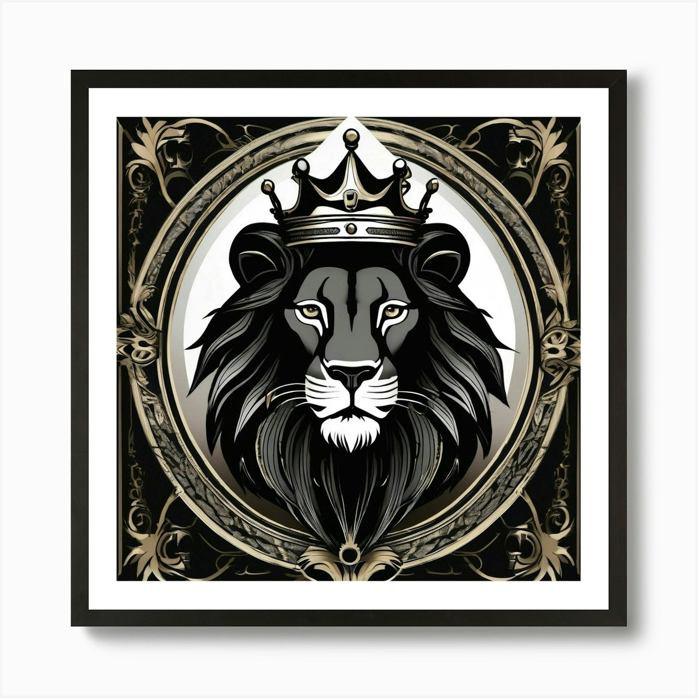 King Lion 1 Art Print Framed Wall Art Poster Canvas Print Picture