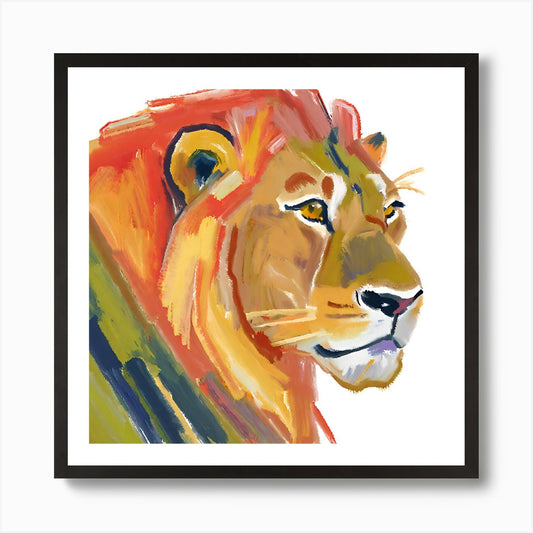 Asiatic Lion 04 Art Print Framed Wall Art Poster Canvas Print Picture