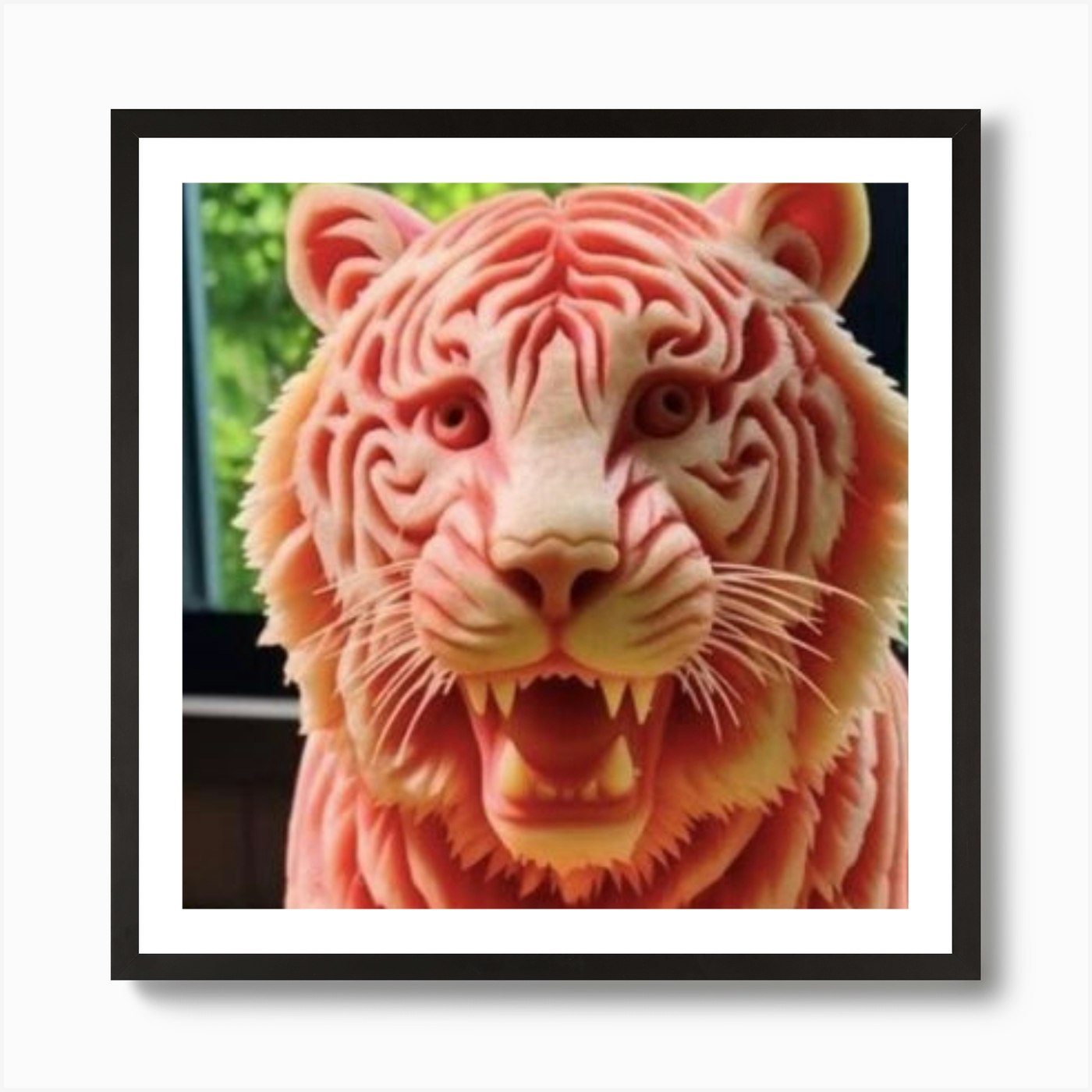 Red watermelon lion Art Print Framed Wall Art Poster Canvas Print Picture
