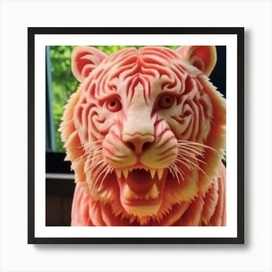 Red watermelon lion Art Print Framed Wall Art Poster Canvas Print Picture