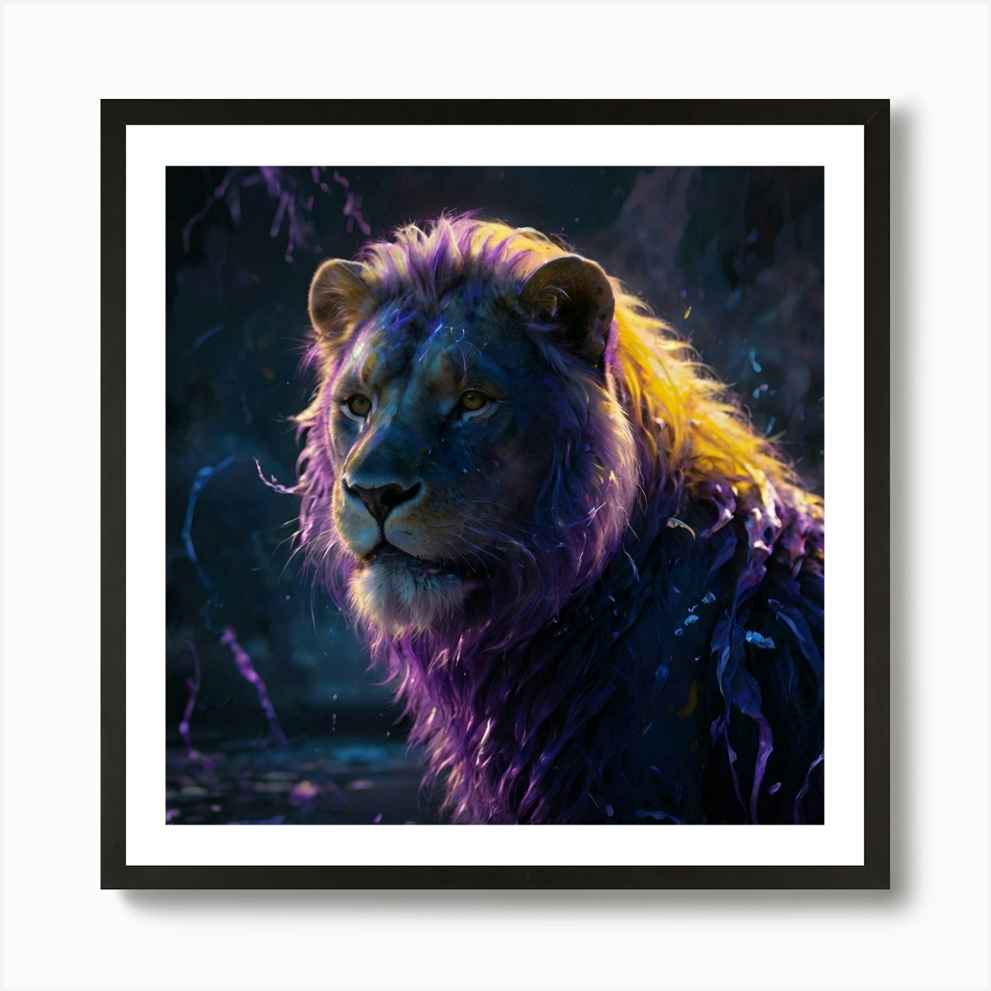 Lion 2541 Art Print Framed Wall Art Poster Canvas Print Picture