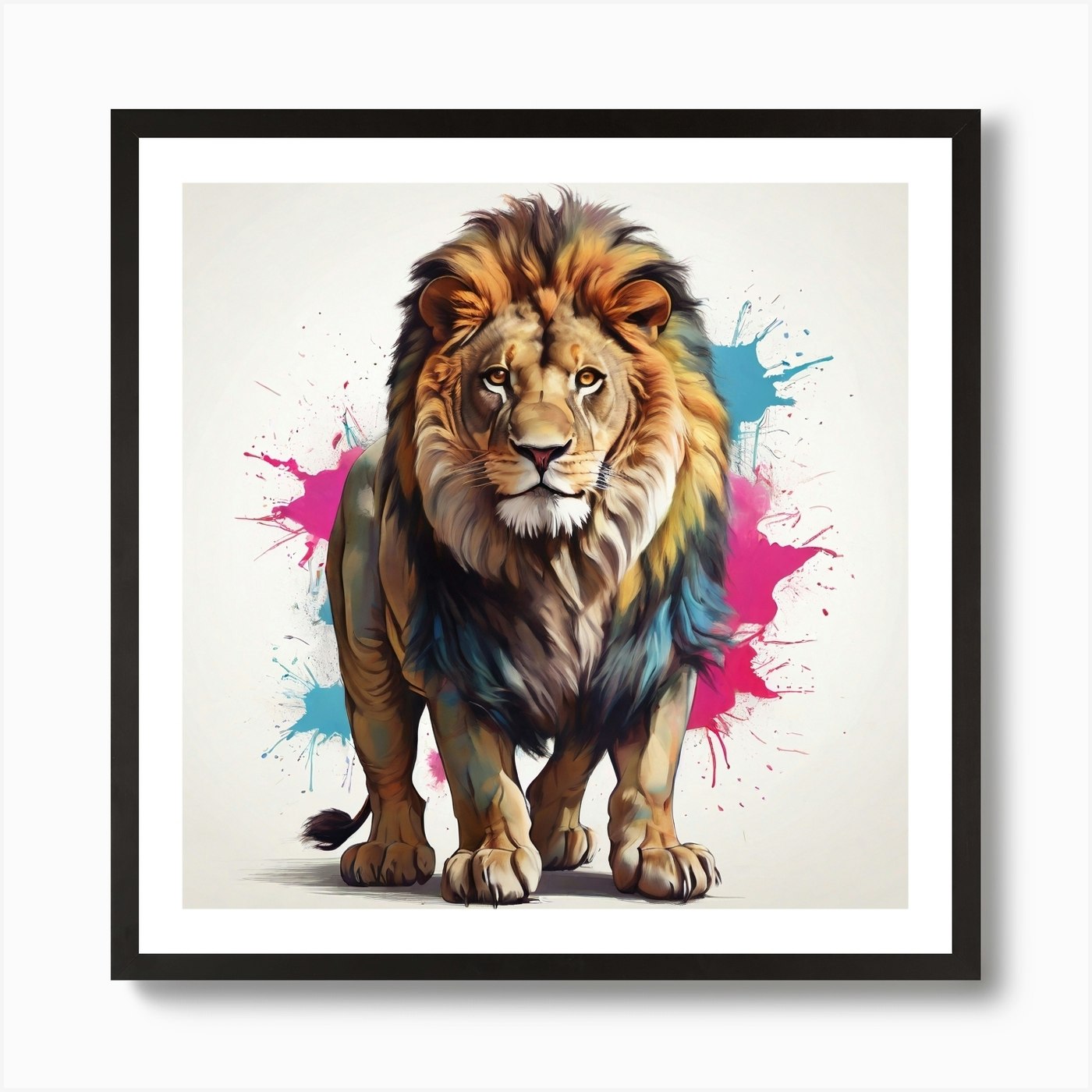 Colorful Lion Art Print Framed Wall Art Poster Canvas Print Picture