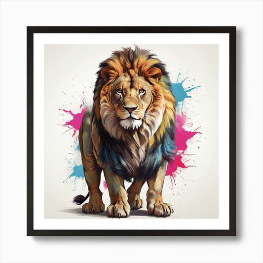 Colorful Lion Art Print Framed Wall Art Poster Canvas Print Picture