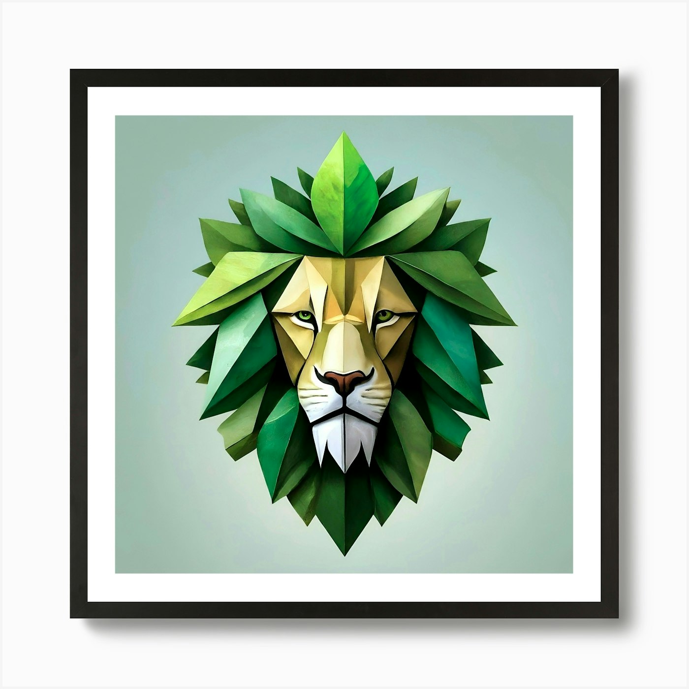 Lion Head 5 Art Print Framed Wall Art Poster Canvas Print Picture