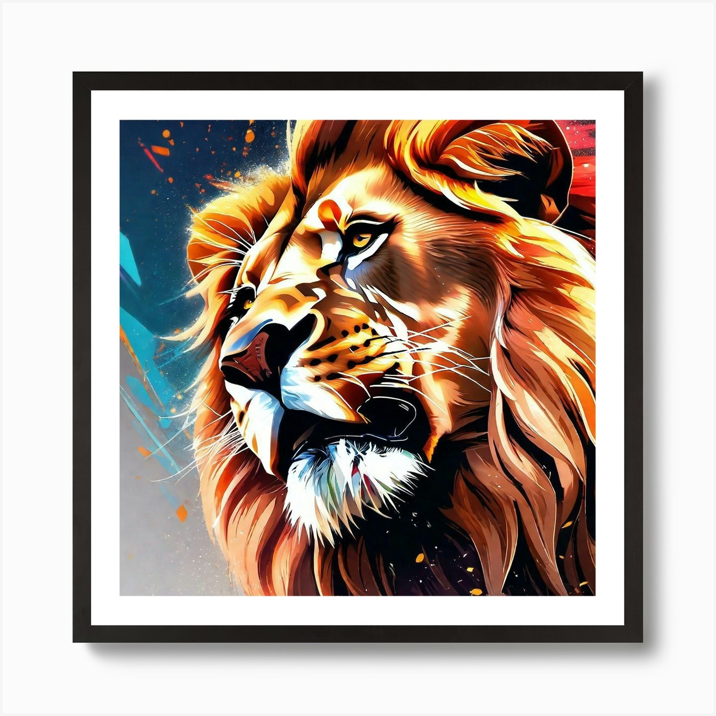 Lion Painting 83 Art Print Framed Wall Art Poster Canvas Print Picture