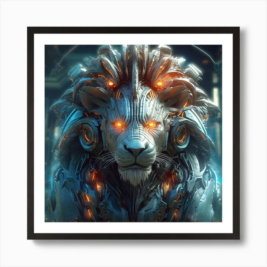 Armadiler Lion Sufusticated Futuris Framed Wall Art Poster Canvas Print Picture